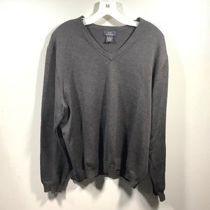Brooks Brothers 346 V-Neck Gray Sweater Men's L